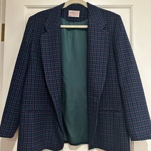 Vintage Pendleton Purple and Black Houndstooth Blazer